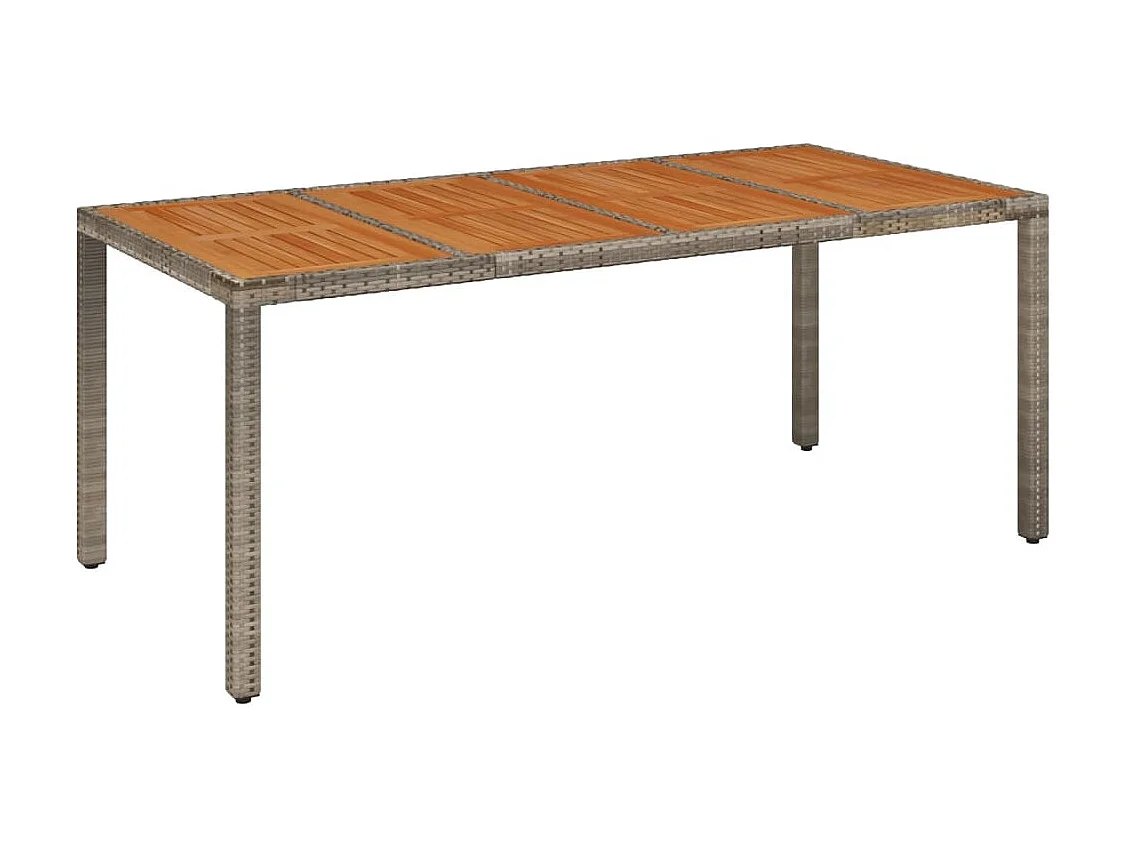 Elviraa  Set comedor jardín 7 pzas y cojines ratán sintético gris