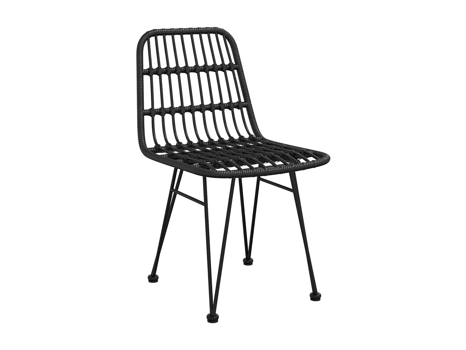 Prolenta Premium -  Ensemble à manger de jardin 5 pcs Noir Résine tressée