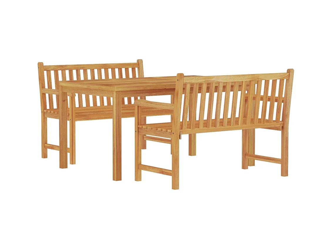 Birgit  Ensemble à manger de jardin 3 pcs Bois de teck massif