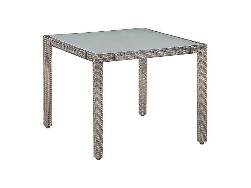 Fea  Ensemble à manger d'extérieur 5pcs coussins résine tressée gris