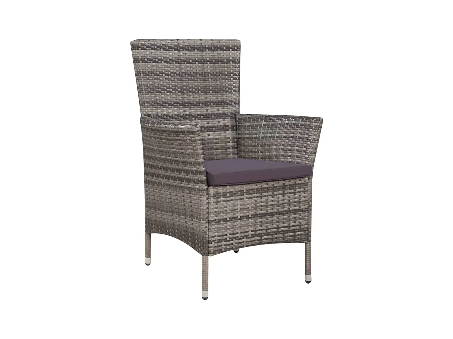 Fea  Ensemble à manger d'extérieur 5pcs coussins résine tressée gris