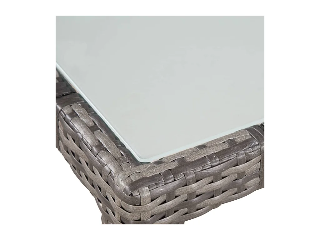 Fea  Ensemble à manger d'extérieur 5pcs coussins résine tressée gris