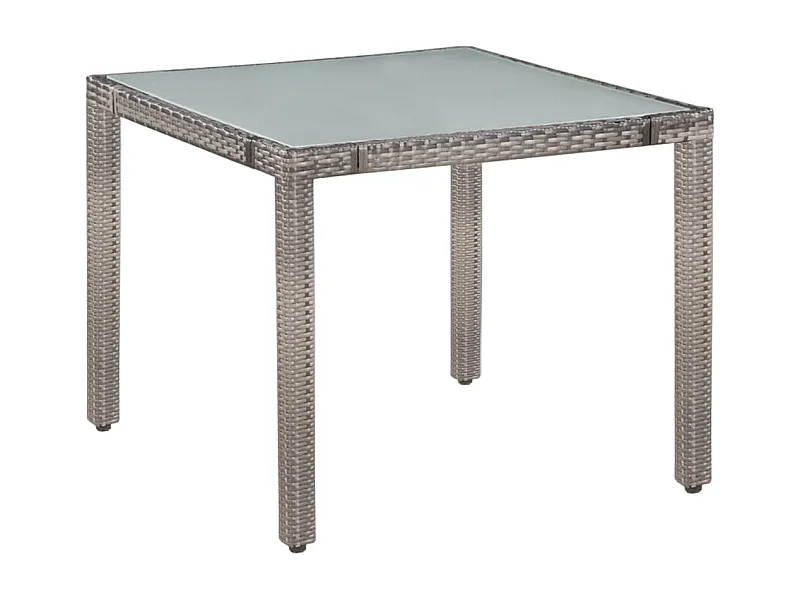 Fea  Ensemble à manger d'extérieur 5pcs coussins résine tressée gris