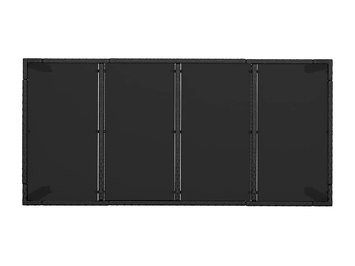 Cotati  Set de comedor de jardín 9 pzas y cojines ratán sintético negro