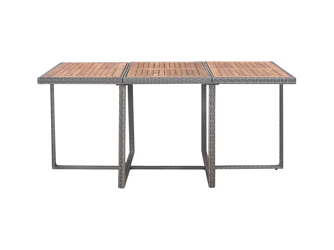 Kyllar  Ensemble à manger d’extérieur et coussins 11 pcs résine tressée