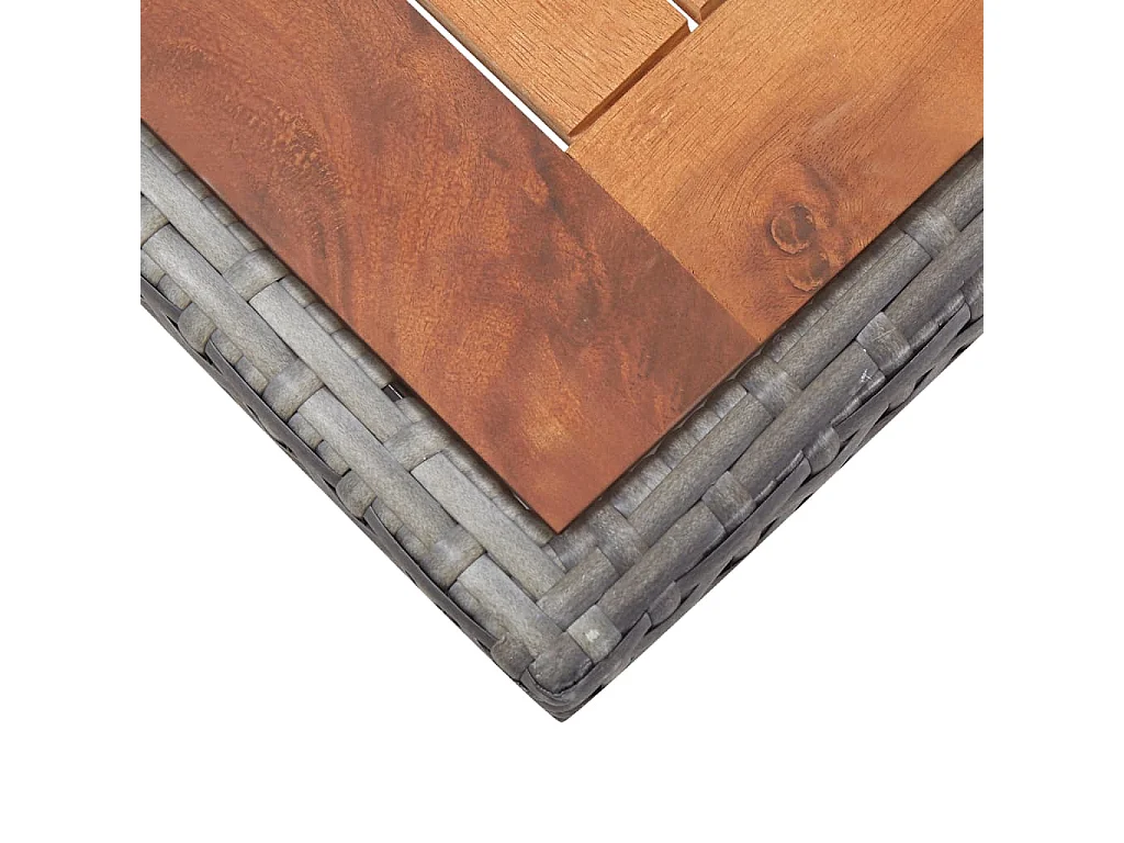 Kyllar  Set de comedor de jardín 11 pzas y cojines ratán sintético gris