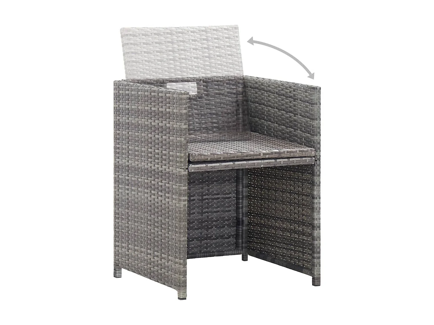 Kyllar  Set de comedor de jardín 11 pzas y cojines ratán sintético gris