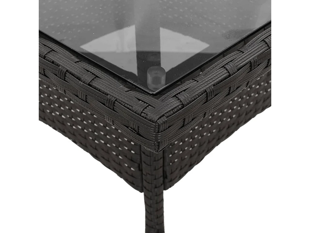 Motta Sant'Anastasia  Ensemble à manger de jardin et coussins 5 pcs noir rotin verre