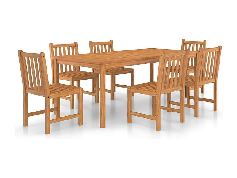 Kemale  Ensemble à manger de jardin 7 pcs Bois de teck solide