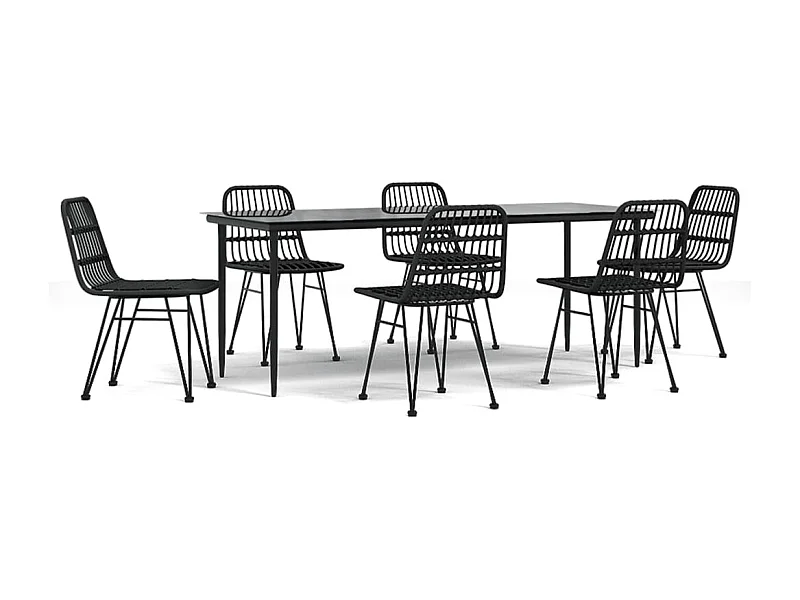 Eden Prairie  7-delige Tuinset poly rattan zwart