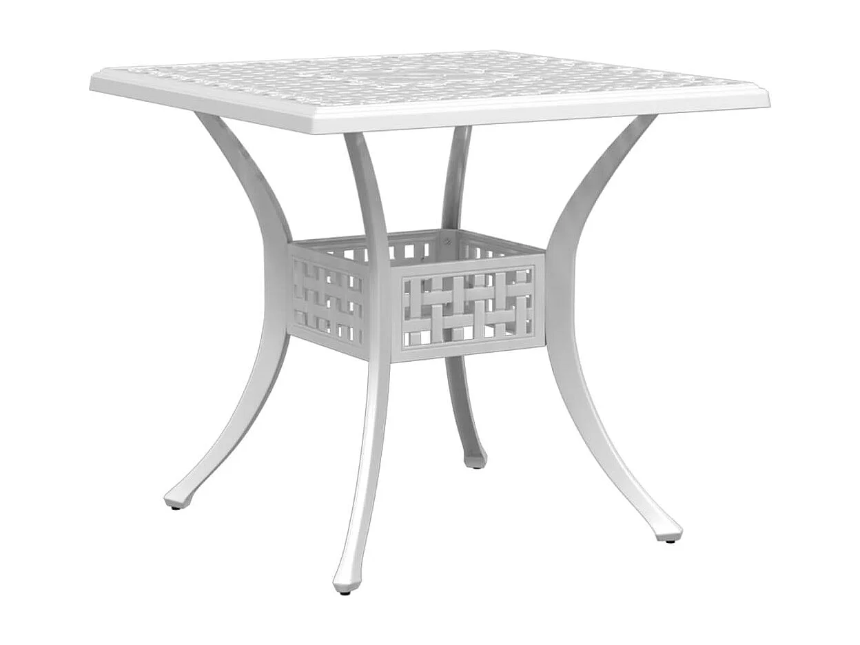 Prolenta Premium -  Ensemble à manger de jardin 5 pcs blanc aluminium coulé