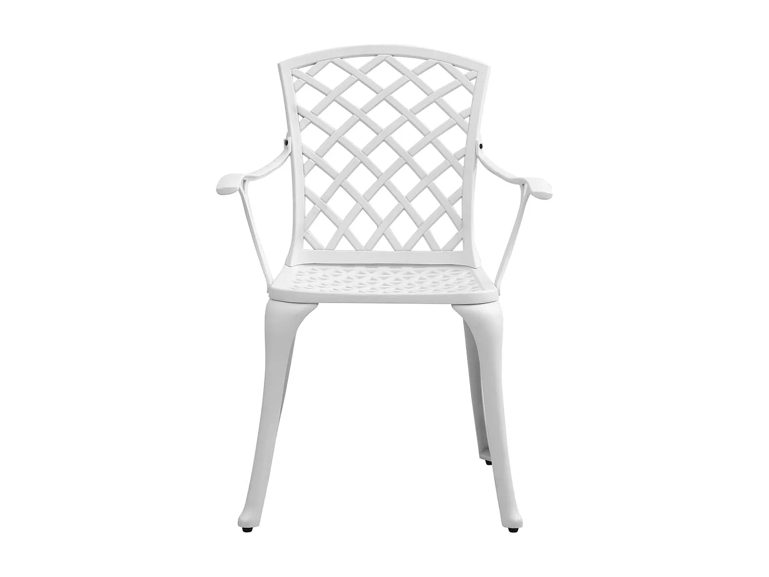 Prolenta Premium -  Ensemble à manger de jardin 5 pcs blanc aluminium coulé