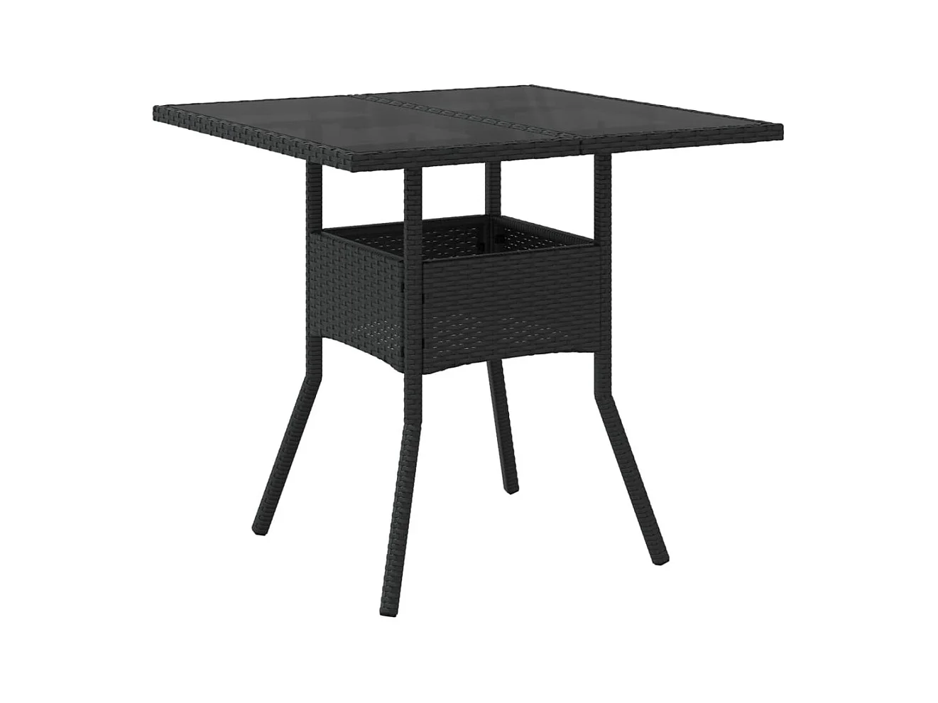 Yorba Linda  5-delige Tuinset met kussens poly rattan en glas zwart