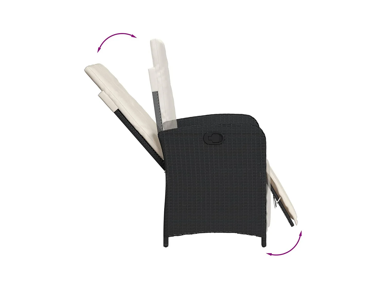 Hillside  Ensemble à manger de jardin coussins 7pcs Noir Résine tressée