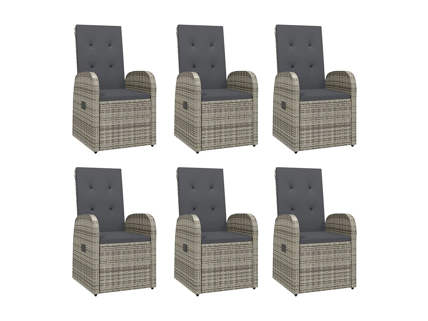 Ringsted  Ensemble à manger de jardin et coussins 7 pcs gris rotin