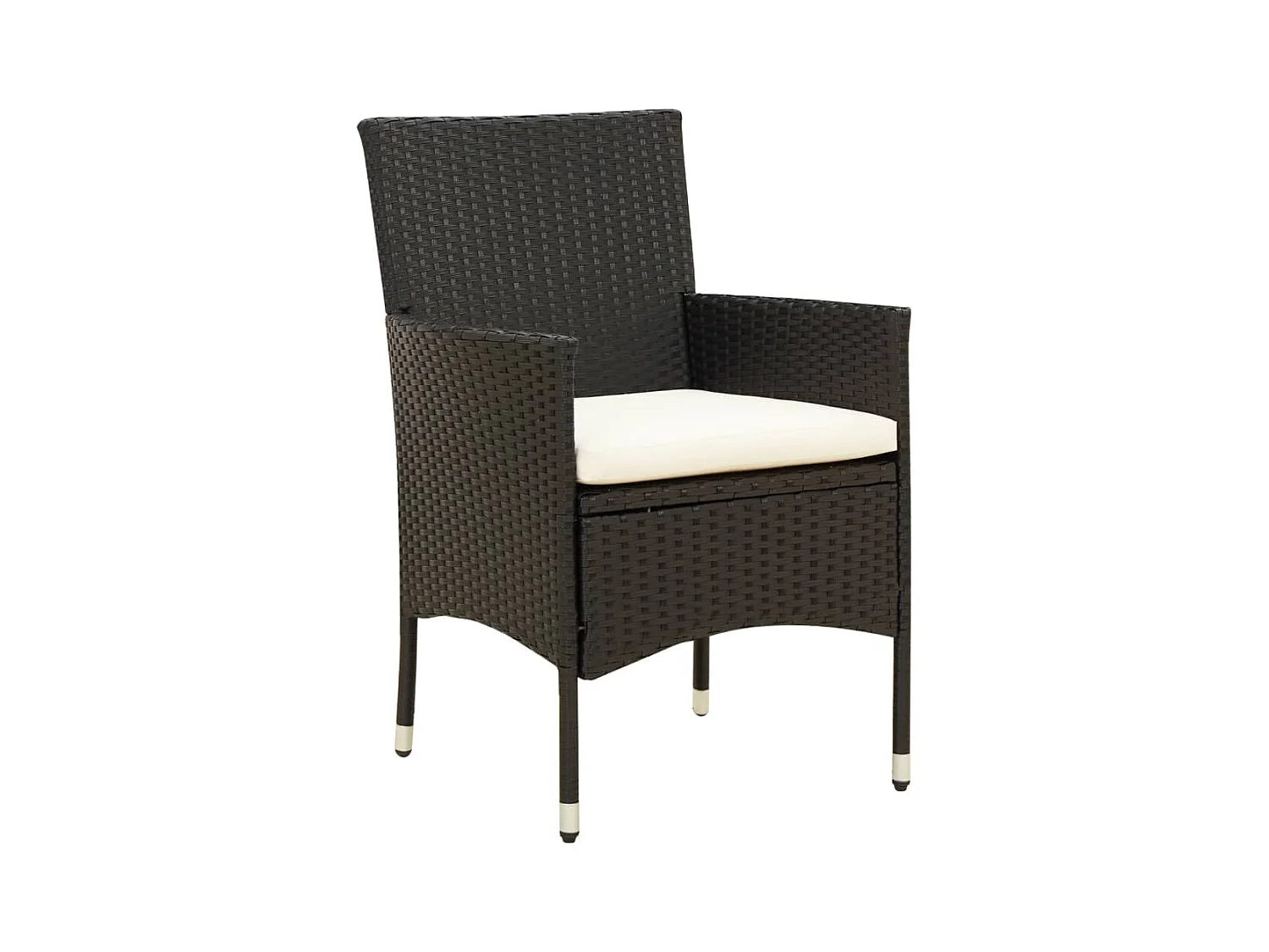 Fea  Juego de comedor exterior 5 piezas con cojines ratán negro