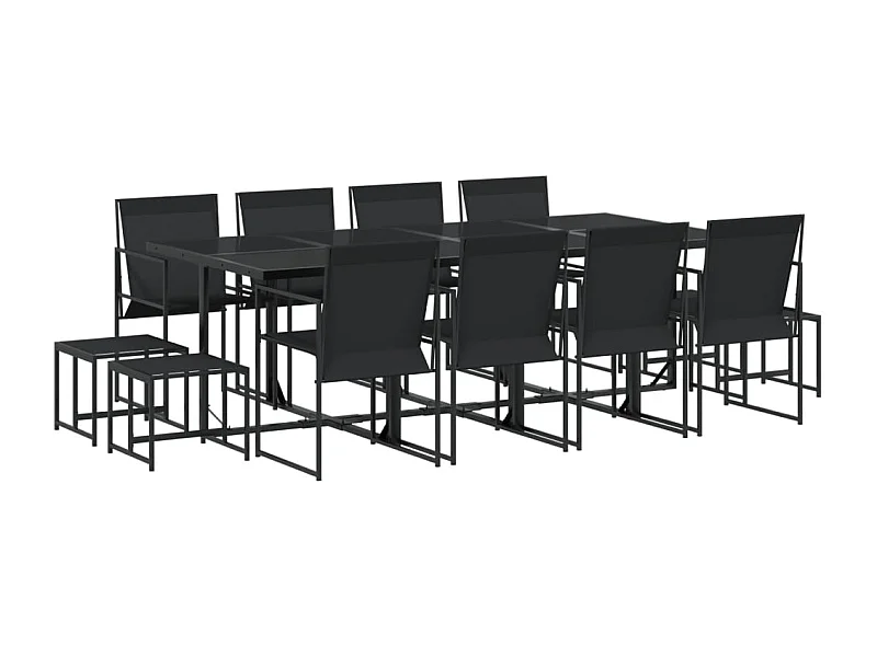 Sophie Rae  Juego de comedor de jardín 13 piezas textileno negro