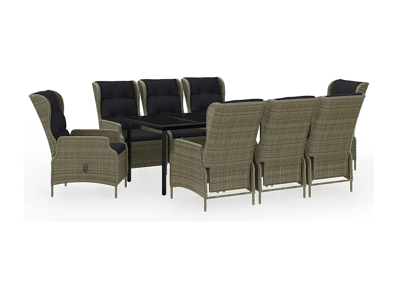 Santa Rosa  Ensemble à manger de jardin 9 pcs Marron