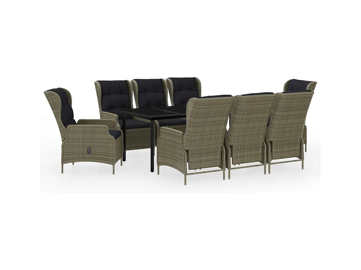 Santa Rosa  Ensemble à manger de jardin 9 pcs Marron