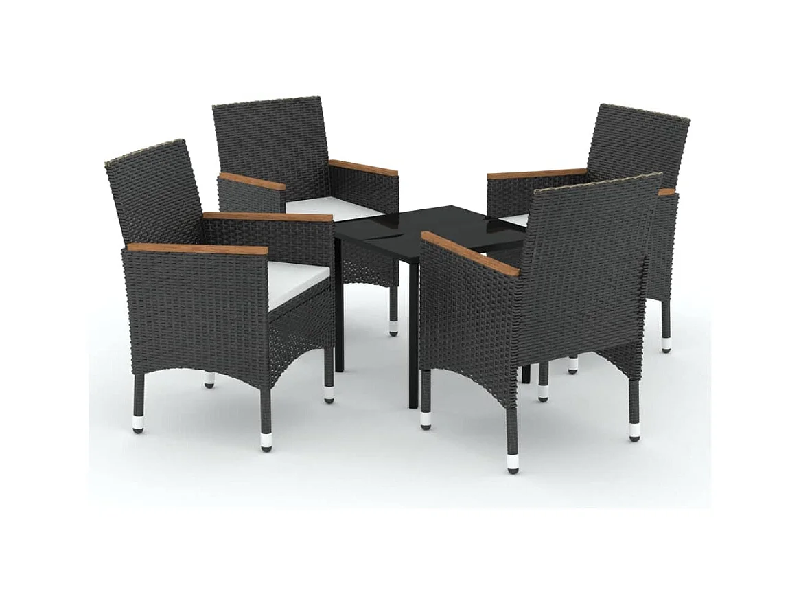 Union  5-delige Tuinset met kussens zwart