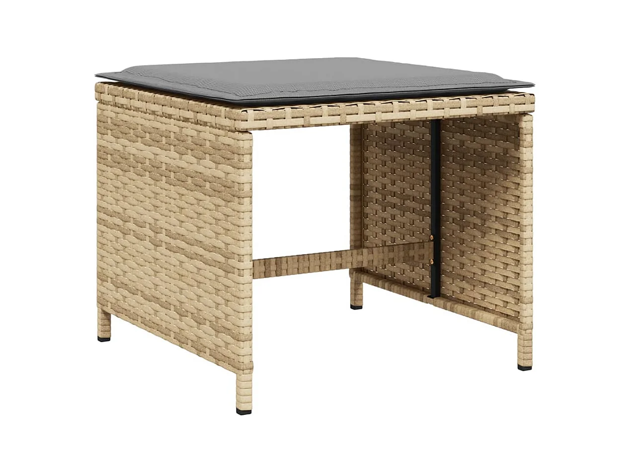 Kirkland  9-delige Tuinset met kussens poly rattan gemengd beige