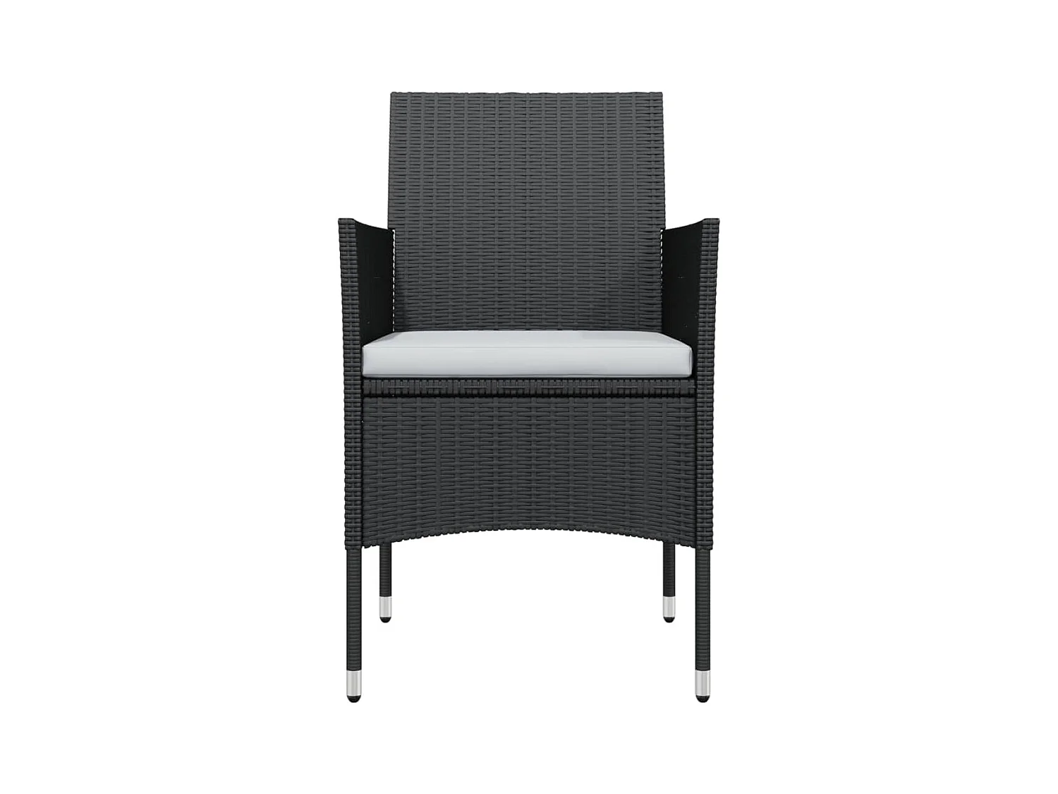 Hillsboro  Ensemble à manger de jardin avec coussins 5 pcs Noir