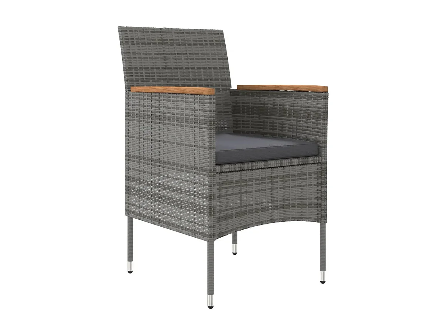 Union  Ensemble à manger de jardin et coussins 5pcs Gris/noir