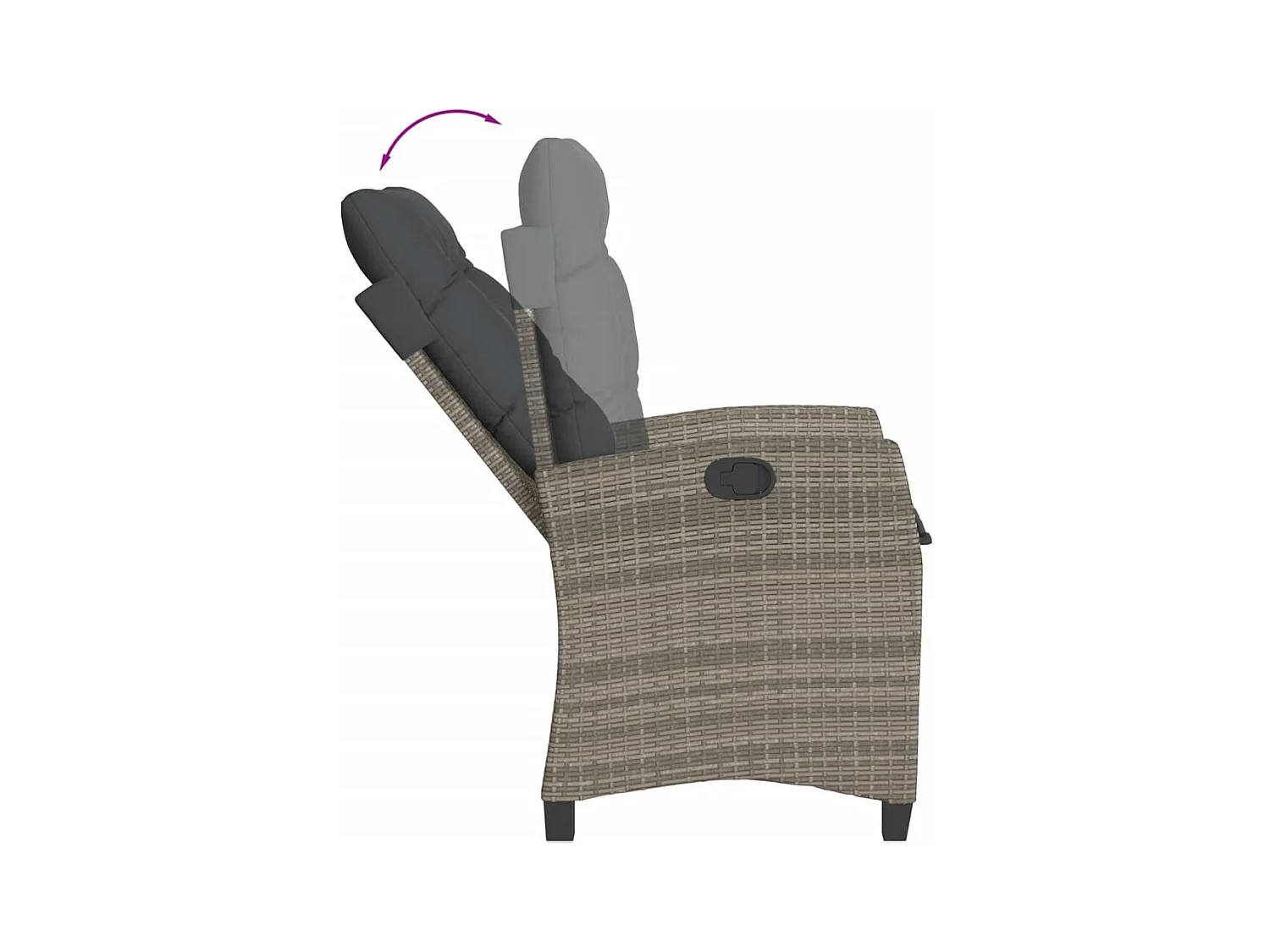 Magnir  Ensemble à manger de jardin et coussins 7 pcs gris rotin