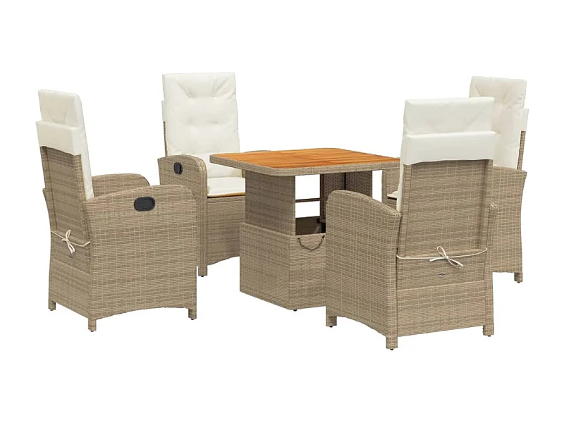 Gorham  5-delige Tuinset met kussens poly rattan beige