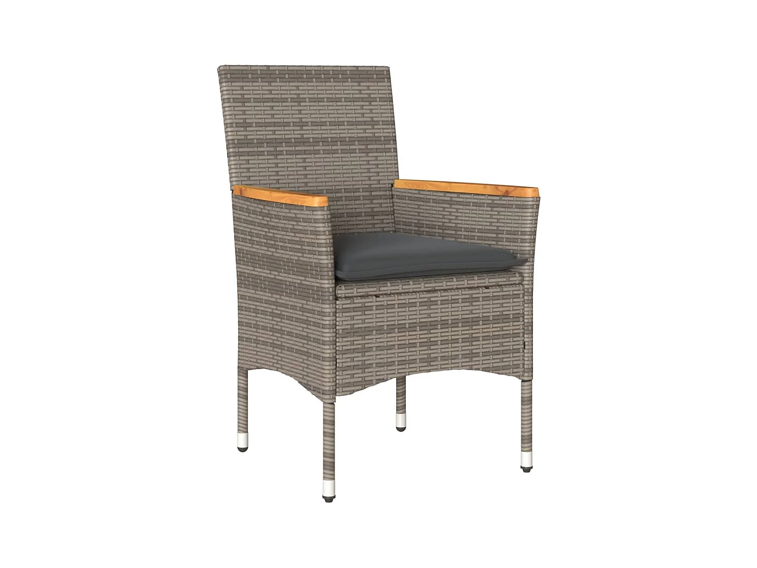 Ana Luisa  Ensemble à manger de jardin et coussins 5 pcs gris rotin acacia