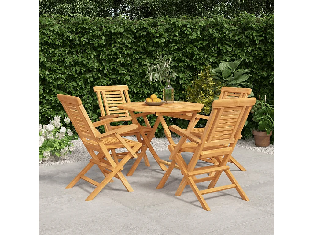 Prolenta Premium -  Ensemble à manger de jardin 5 pcs Bois de teck massif