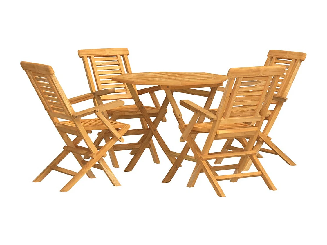 Prolenta Premium -  Ensemble à manger de jardin 5 pcs Bois de teck massif