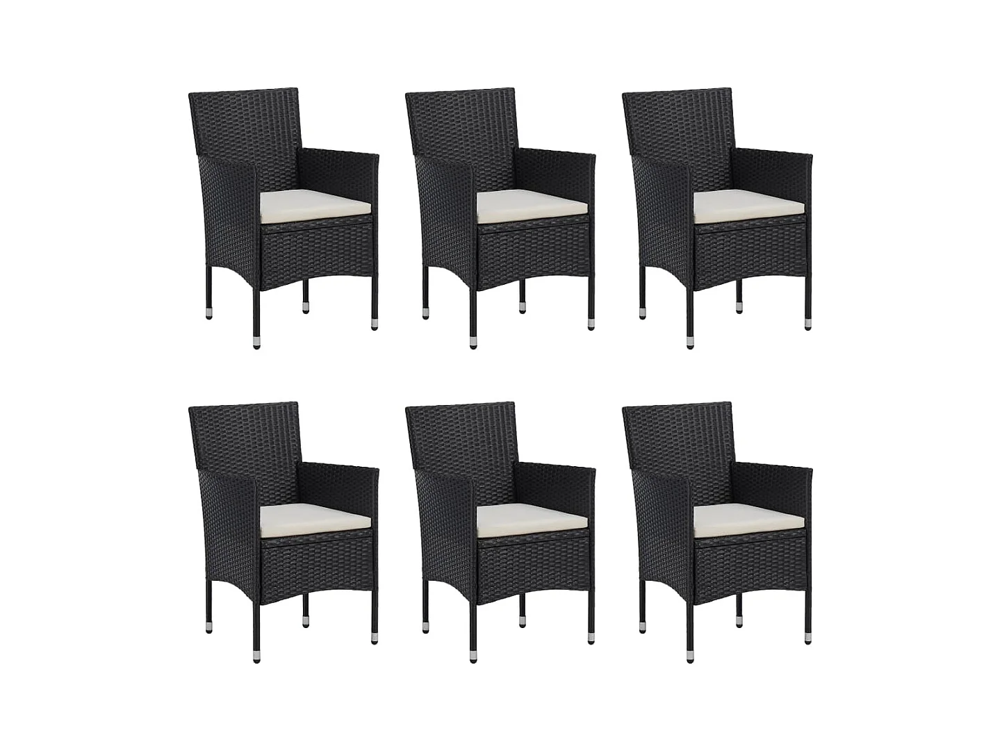 Norild  Ensemble à manger de jardin 7 pcs Résine tressée Noir