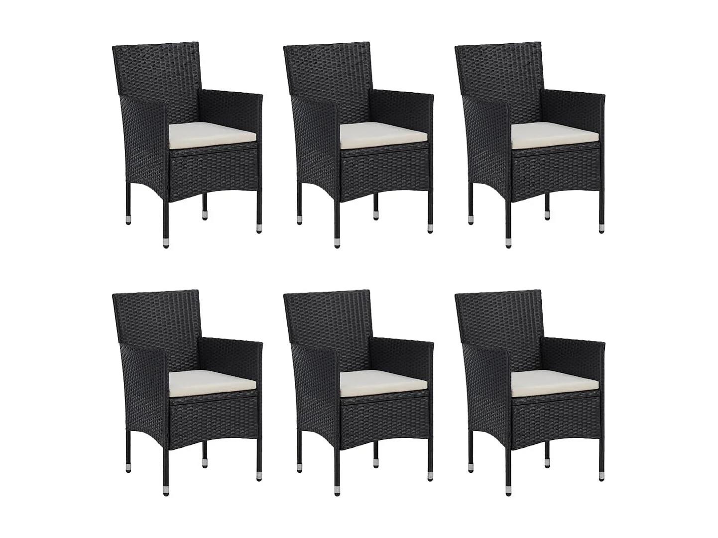 Norild  Ensemble à manger de jardin 7 pcs Résine tressée Noir