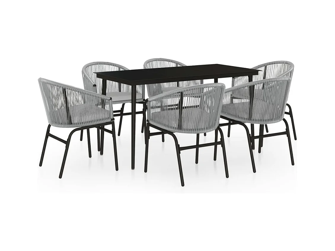 Belric  Ensemble à manger de jardin 7 pcs Gris