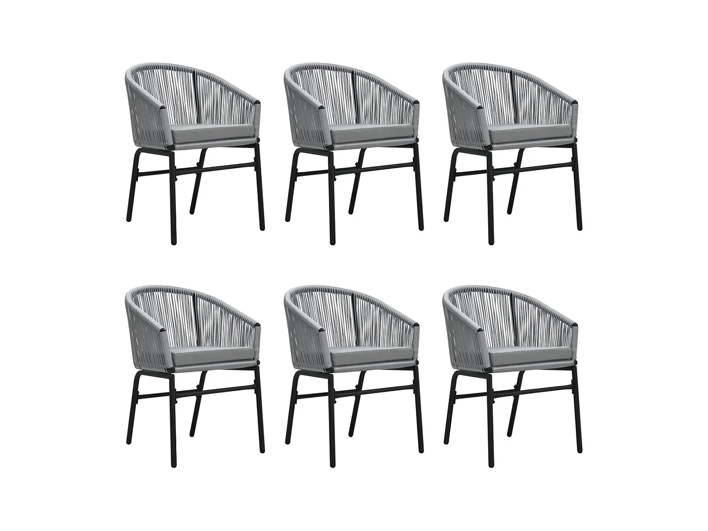 Belric  Ensemble à manger de jardin 7 pcs Gris