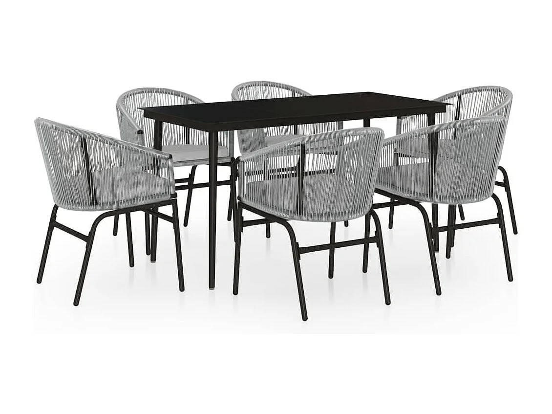 Belric  Ensemble à manger de jardin 7 pcs Gris