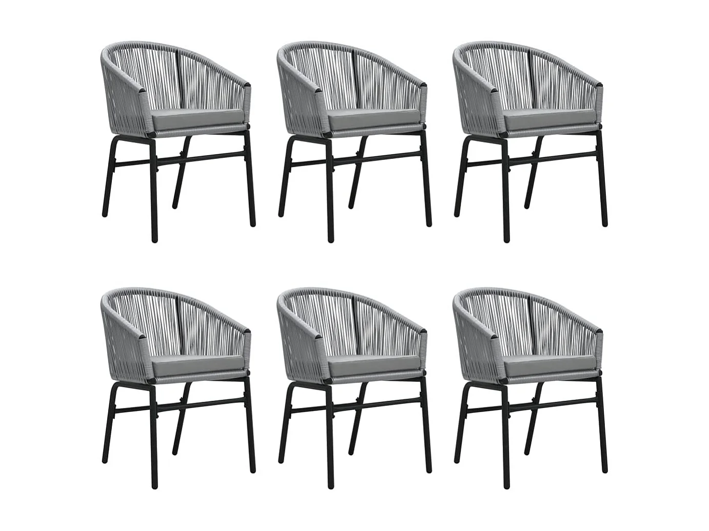 Belric  Ensemble à manger de jardin 7 pcs Gris