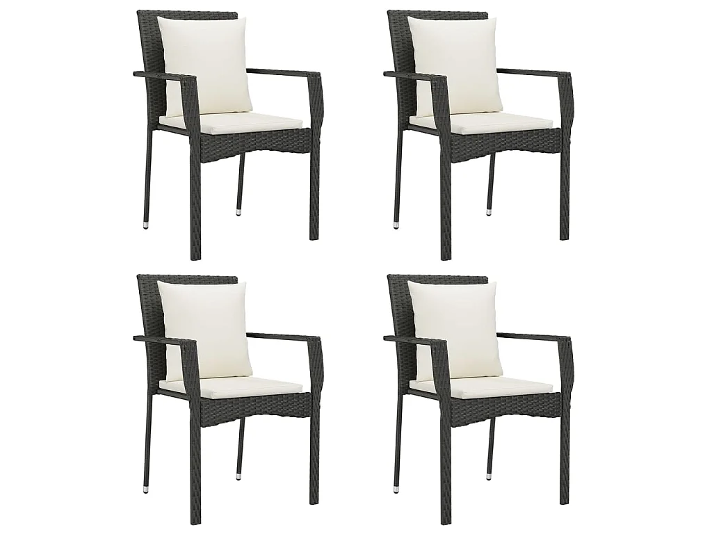 Chelan  5-delige Tuinset met kussens poly rattan zwart