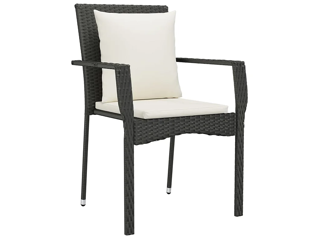 Chelan  5-delige Tuinset met kussens poly rattan zwart