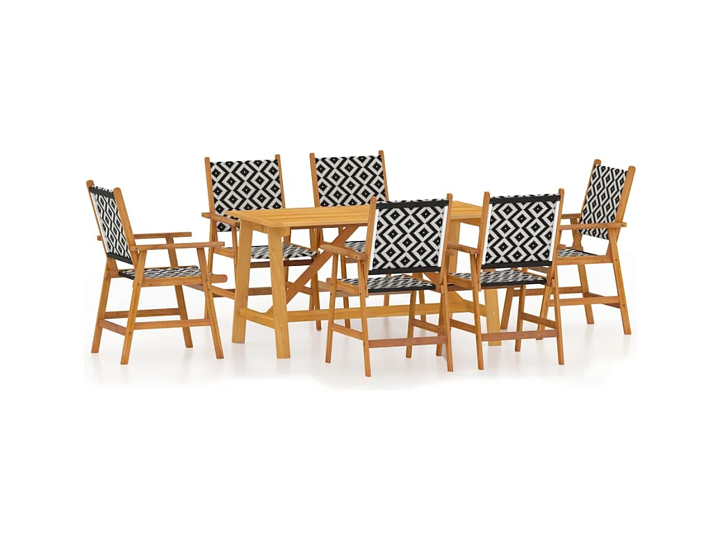 Lillestrøm  Juego de comedor para jardín 7 piezas madera maciza de acacia