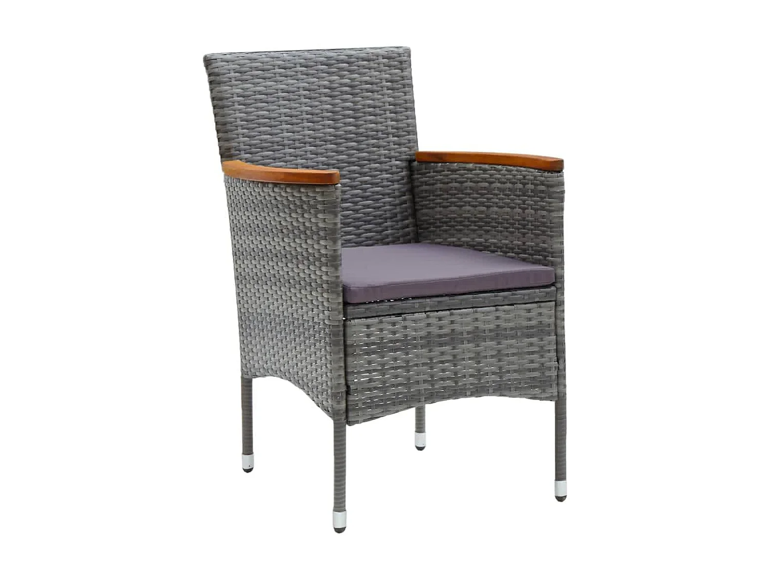 Wausau  7-delige Tuinset met kussens poly rattan grijs