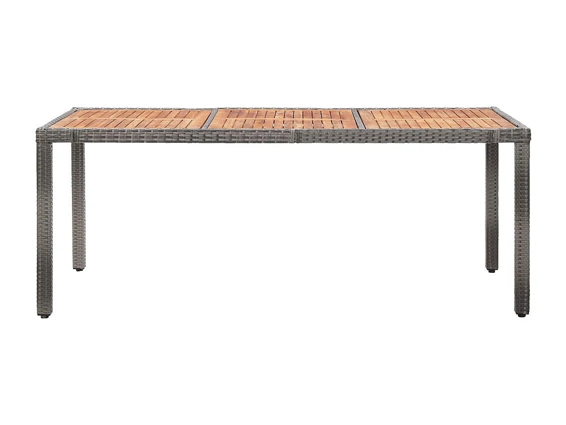 Valric  Set de comedor de jardín 9 pzas y cojines ratán sintético gris