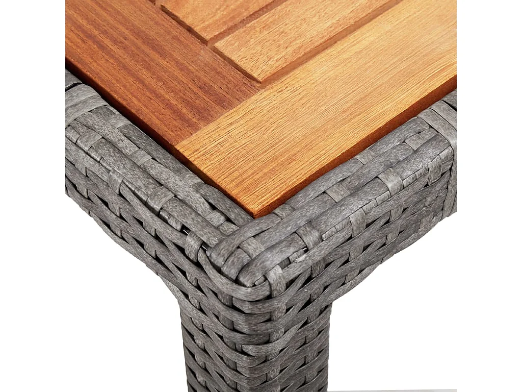 Valric  Set de comedor de jardín 9 pzas y cojines ratán sintético gris