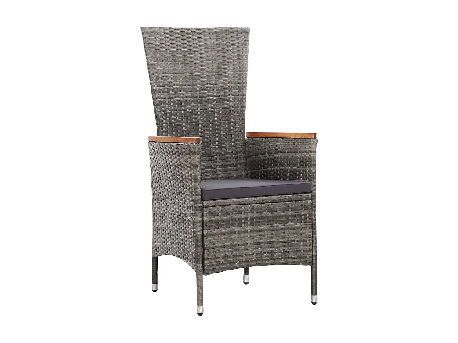 Valric  Set de comedor de jardín 9 pzas y cojines ratán sintético gris