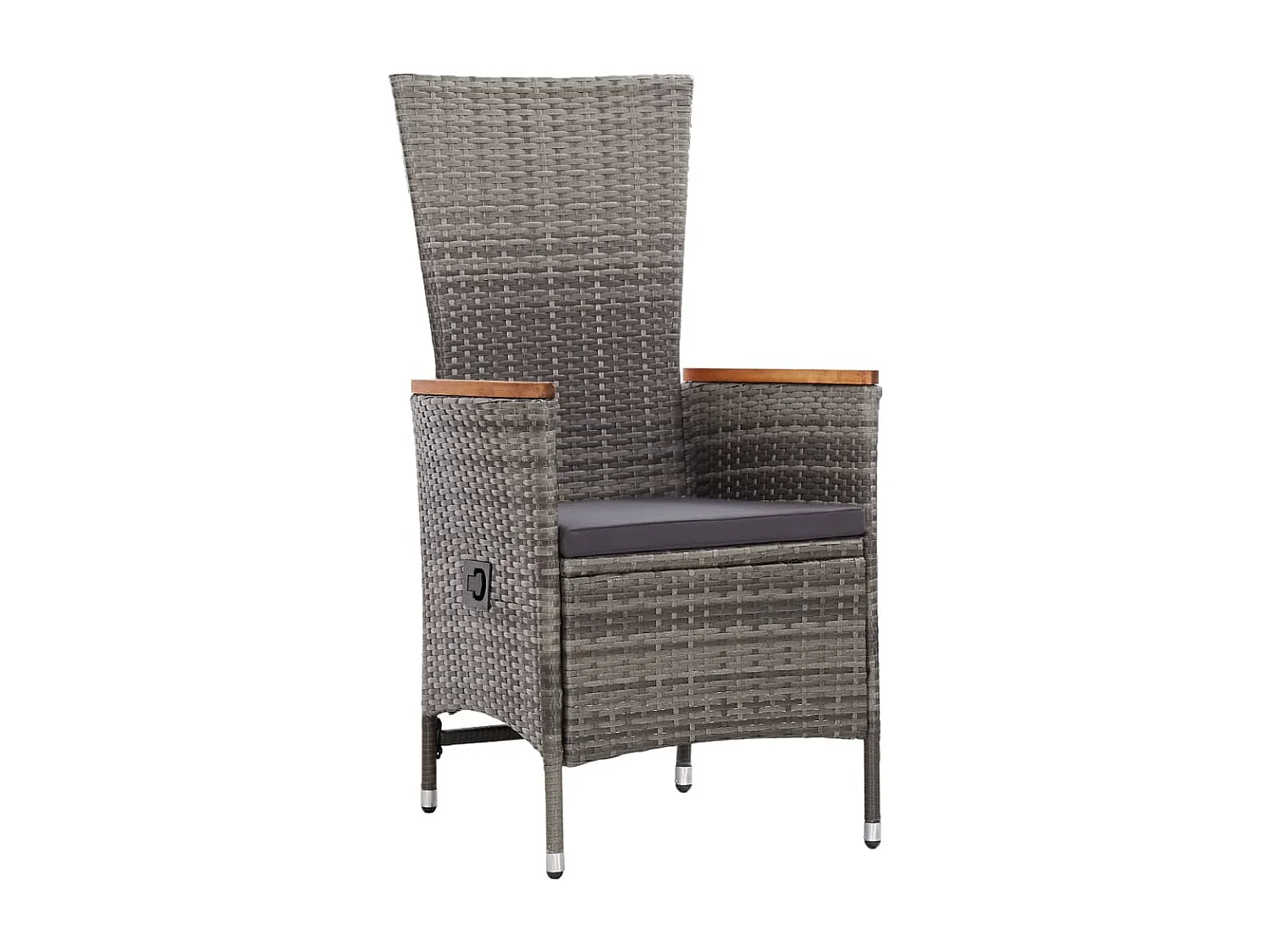 Valric  Set de comedor de jardín 9 pzas y cojines ratán sintético gris