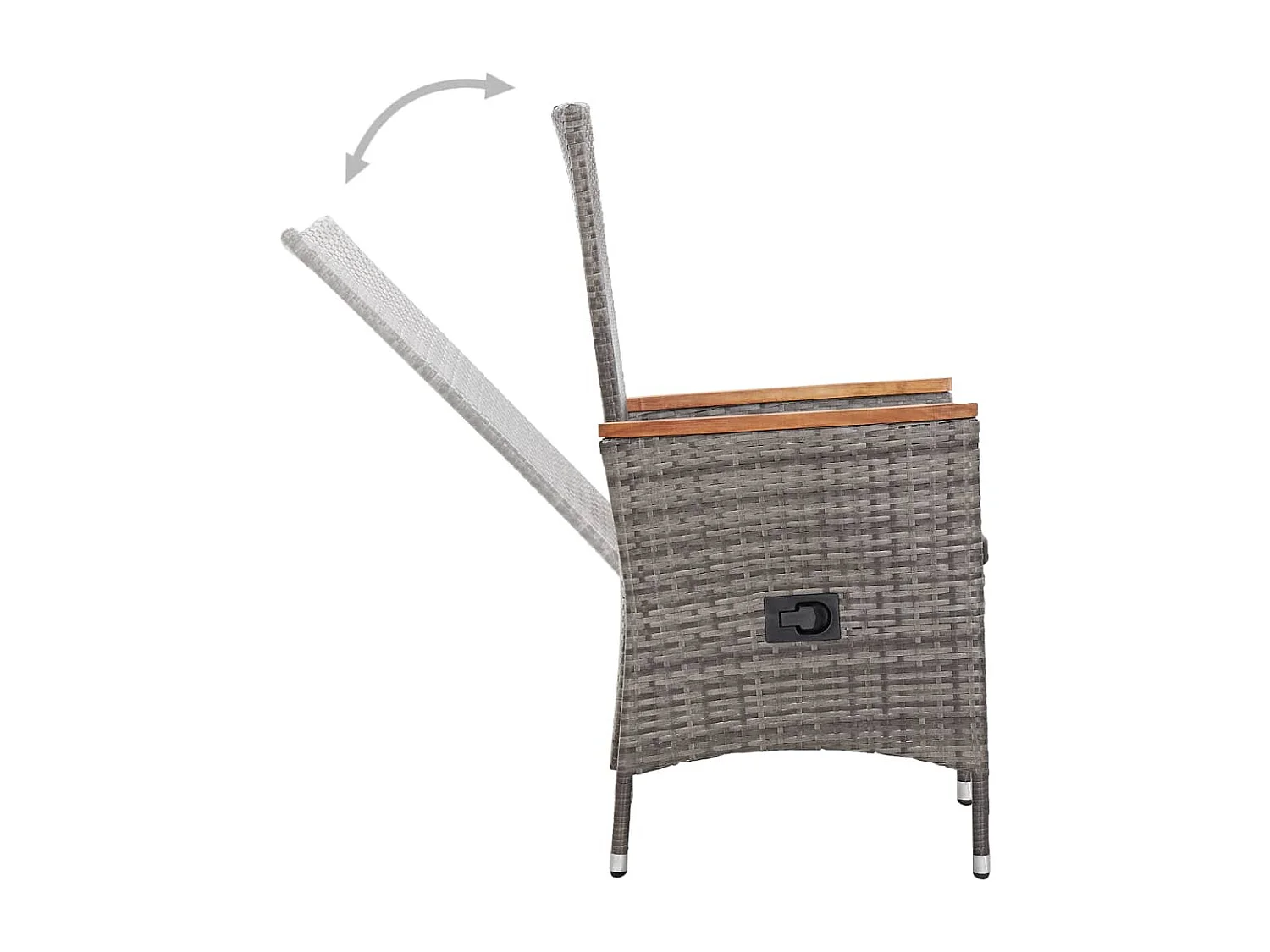 Valric  Set de comedor de jardín 9 pzas y cojines ratán sintético gris