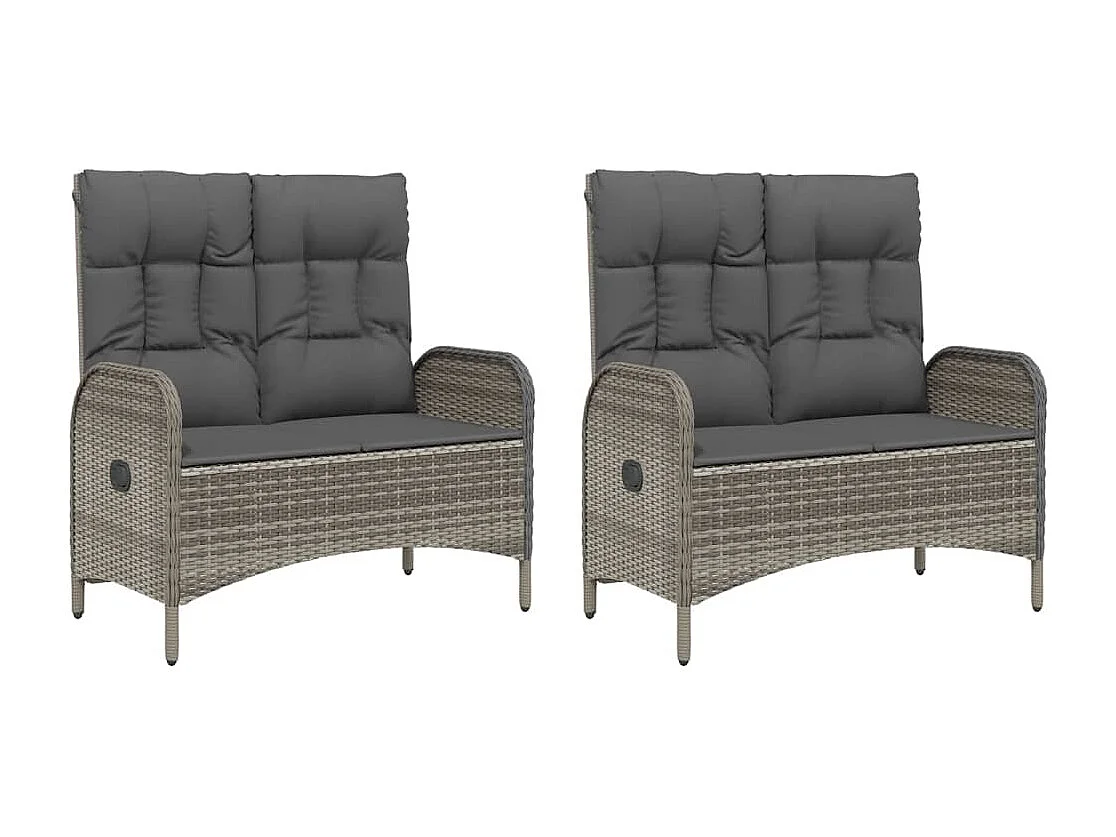 Holbaek  Ensemble à manger de jardin 5 pcs coussins gris résine tressée