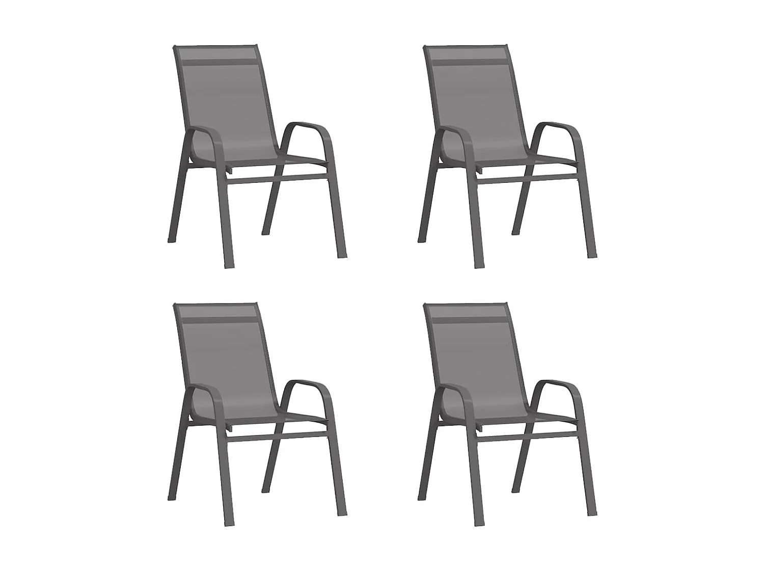 Katie Belle  Ensemble à manger de jardin 5 pcs Gris et noir