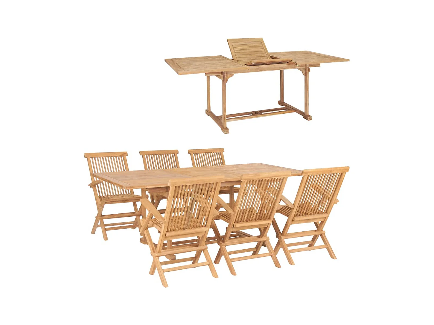 Ray Alan  Ensemble à manger d'extérieur 7pcs 150-200x100x75cm Teck massif